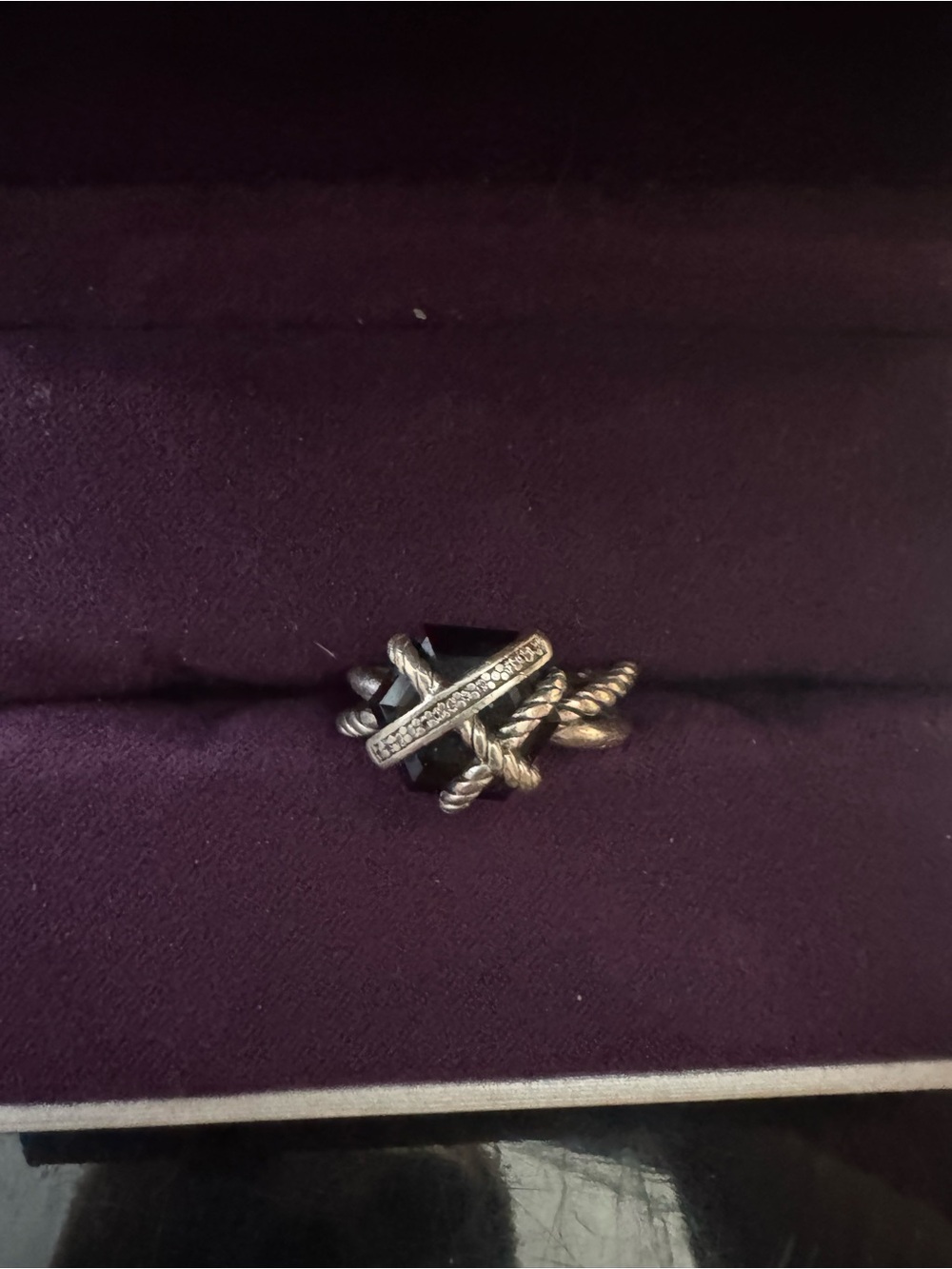 David Yurman onyx and diamond ring